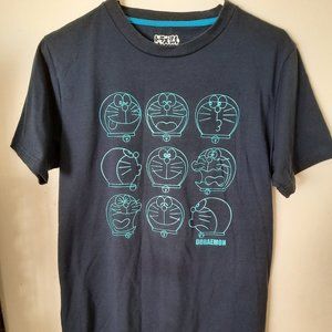 Unisex DORAEMON t shirt L anime  Japan Mount Fuji manga otaku cute kawaii cat
